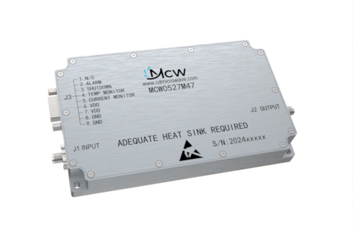 500MHz to 2700MHz multi-octave high power Broadband Amplifier 47 dB Gain 50 Watt