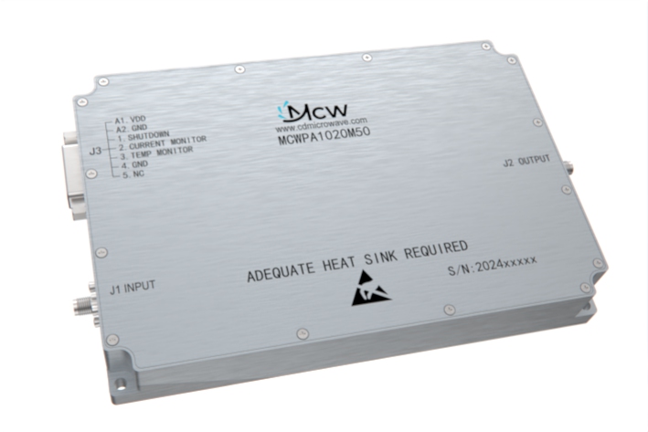 1000MHz to 2000MHz multi-octave high power Broadband Amplifier 50 dB Gain 100 Watt