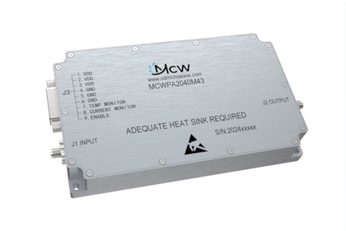 2000MHz to 4000MHz multi-octave high power Broadband Amplifier 43 dB Gain 20 Watt