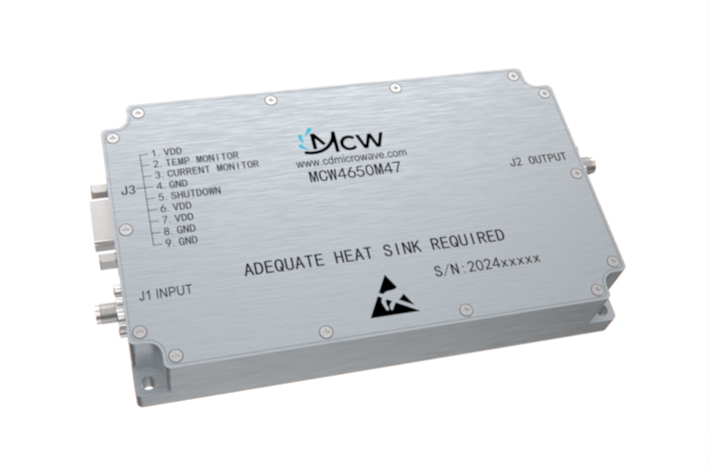 4.45GHz to 4.85GHz multi-octave high power Broadband Amplifier 20 dB Gain 50 Watt