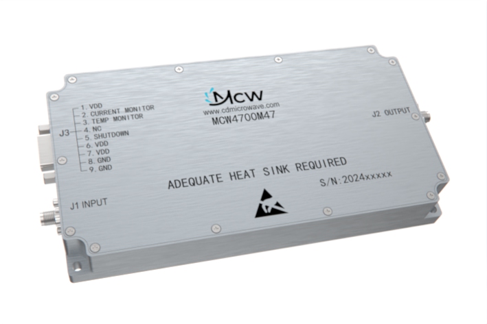 4400MHz to 5000MHz multi-octave high power Broadband Amplifier 47 dB Gain 50 Watt