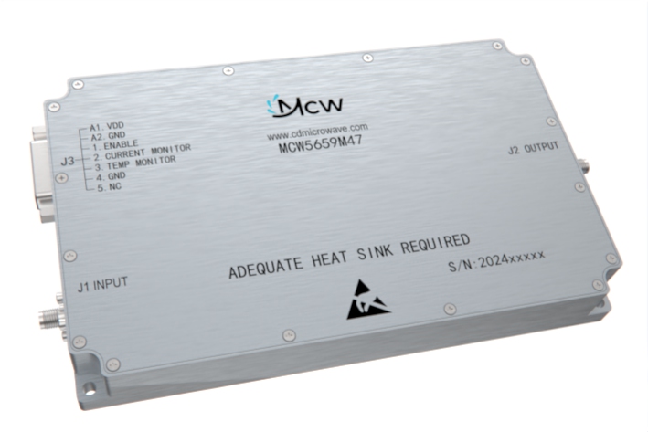 5600MHz to 5900MHz high power Narrowband Amplifier 47 dB Gain 50 Watt